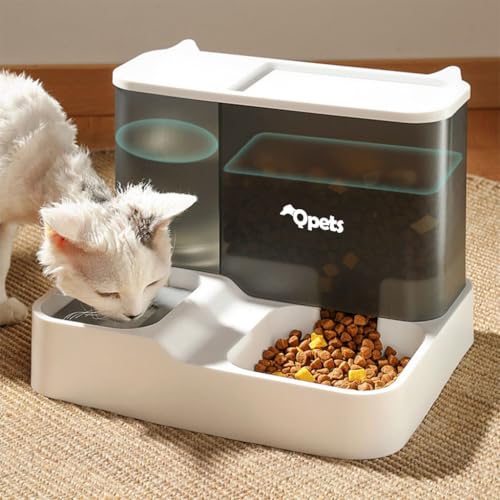 Qpets® Polypropylene 2 in 1 Automatic Food Feeder and Water Dispenser 3L Cat Food 1L Auto Dog for Pets Puppy Kittens 23 X 25 X 23 Cm 3 PCS Qpets® Polypropylene 2 in 1 Automatic Food Feeder and Water Dispenser 3L Cat Food 1L Auto Dog for Pets Puppy Kittens 23 X 25 X 23 Cm 3 PCS
